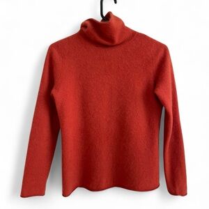 Gobi 100% Cashmere Orange Turtleneck Sweater - FLAWS NOTED